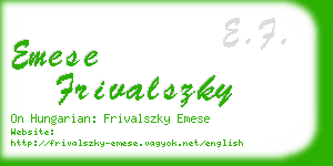 emese frivalszky business card